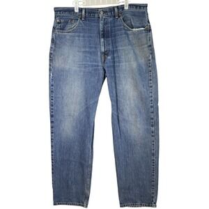Levis 550 Jeans Mens 38x34 Blue Relaxed Fit Tapered Leg Distressed Denim Pants